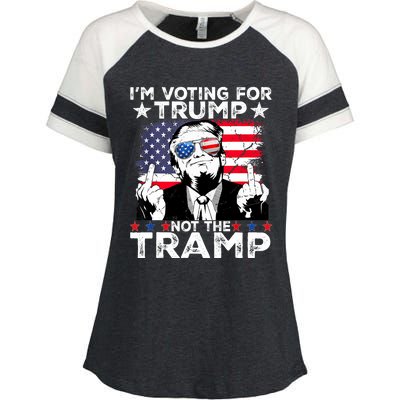 IM Voting For Trump Not The Tramp Trump Vance 2024 America Flag Enza Ladies Jersey Colorblock Tee