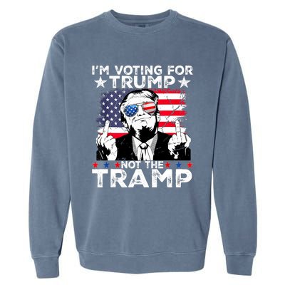 IM Voting For Trump Not The Tramp Trump Vance 2024 America Flag Garment-Dyed Sweatshirt