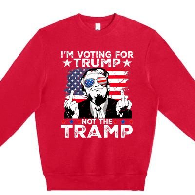 IM Voting For Trump Not The Tramp Trump Vance 2024 America Flag Premium Crewneck Sweatshirt