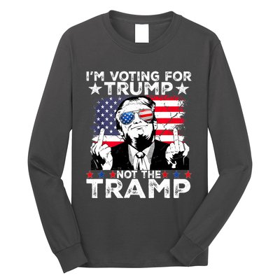 IM Voting For Trump Not The Tramp Trump Vance 2024 America Flag Long Sleeve Shirt