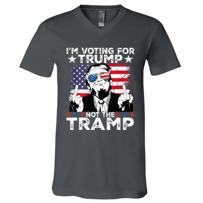 IM Voting For Trump Not The Tramp Trump Vance 2024 America Flag V-Neck T-Shirt