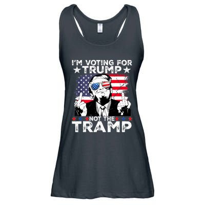 IM Voting For Trump Not The Tramp Trump Vance 2024 America Flag Ladies Essential Flowy Tank