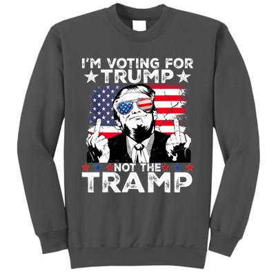 IM Voting For Trump Not The Tramp Trump Vance 2024 America Flag Tall Sweatshirt