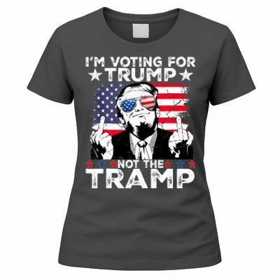 IM Voting For Trump Not The Tramp Trump Vance 2024 America Flag Women's T-Shirt