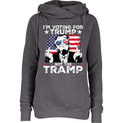 IM Voting For Trump Not The Tramp Trump Vance 2024 America Flag Womens Funnel Neck Pullover Hood