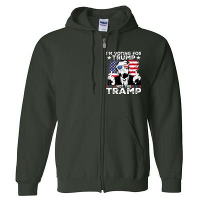 IM Voting For Trump Not The Tramp Trump Vance 2024 America Flag Full Zip Hoodie