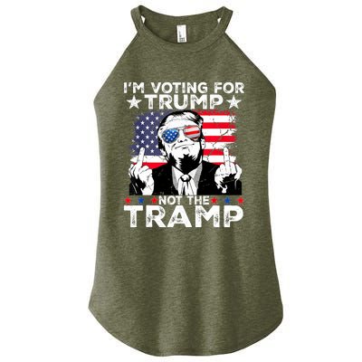 IM Voting For Trump Not The Tramp Trump Vance 2024 America Flag Women's Perfect Tri Rocker Tank