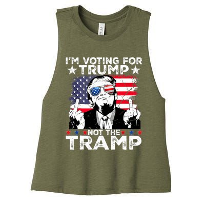 IM Voting For Trump Not The Tramp Trump Vance 2024 America Flag Women's Racerback Cropped Tank