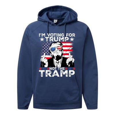 IM Voting For Trump Not The Tramp Trump Vance 2024 America Flag Performance Fleece Hoodie