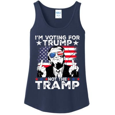 IM Voting For Trump Not The Tramp Trump Vance 2024 America Flag Ladies Essential Tank