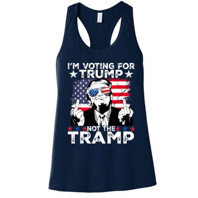 IM Voting For Trump Not The Tramp Trump Vance 2024 America Flag Women's Racerback Tank