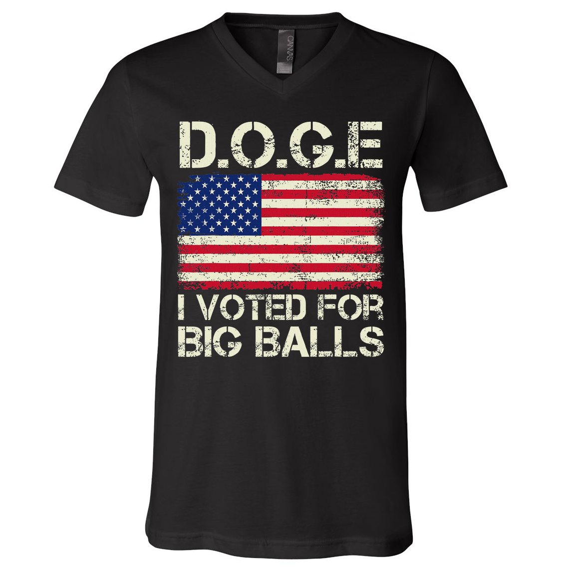 I Voted For Big Balls Doge V-Neck T-Shirt