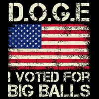 I Voted For Big Balls Doge Flat Bill Trucker Hat