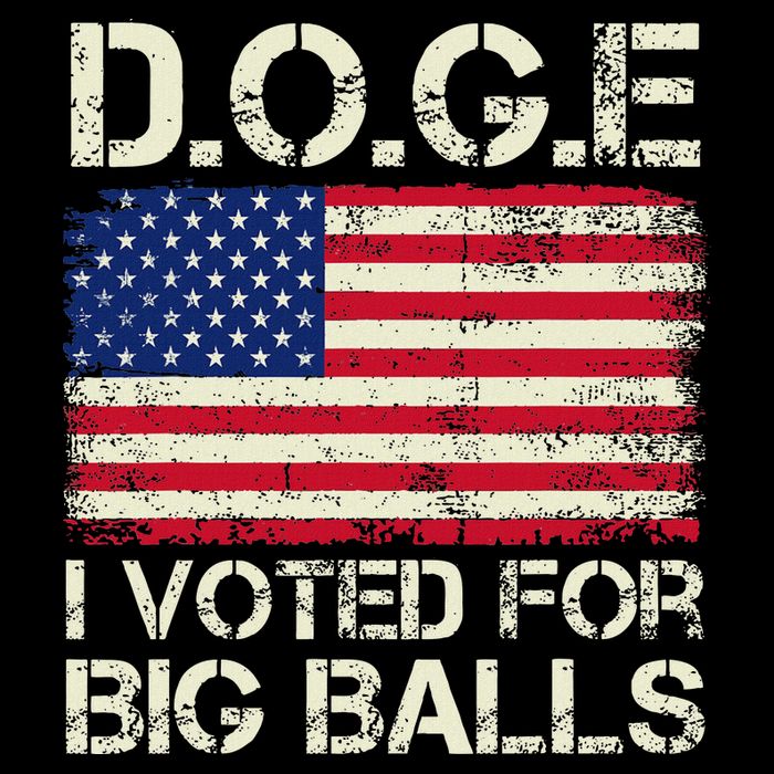 I Voted For Big Balls Doge Flat Bill Trucker Hat