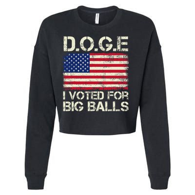 I Voted For Big Balls Doge Cropped Pullover Crew