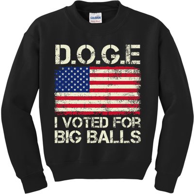 I Voted For Big Balls Doge Kids Sweatshirt