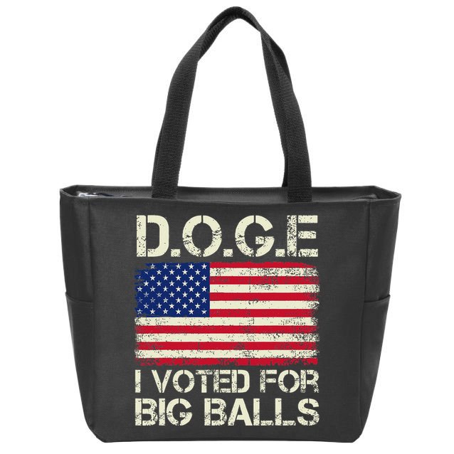 I Voted For Big Balls Doge Zip Tote Bag