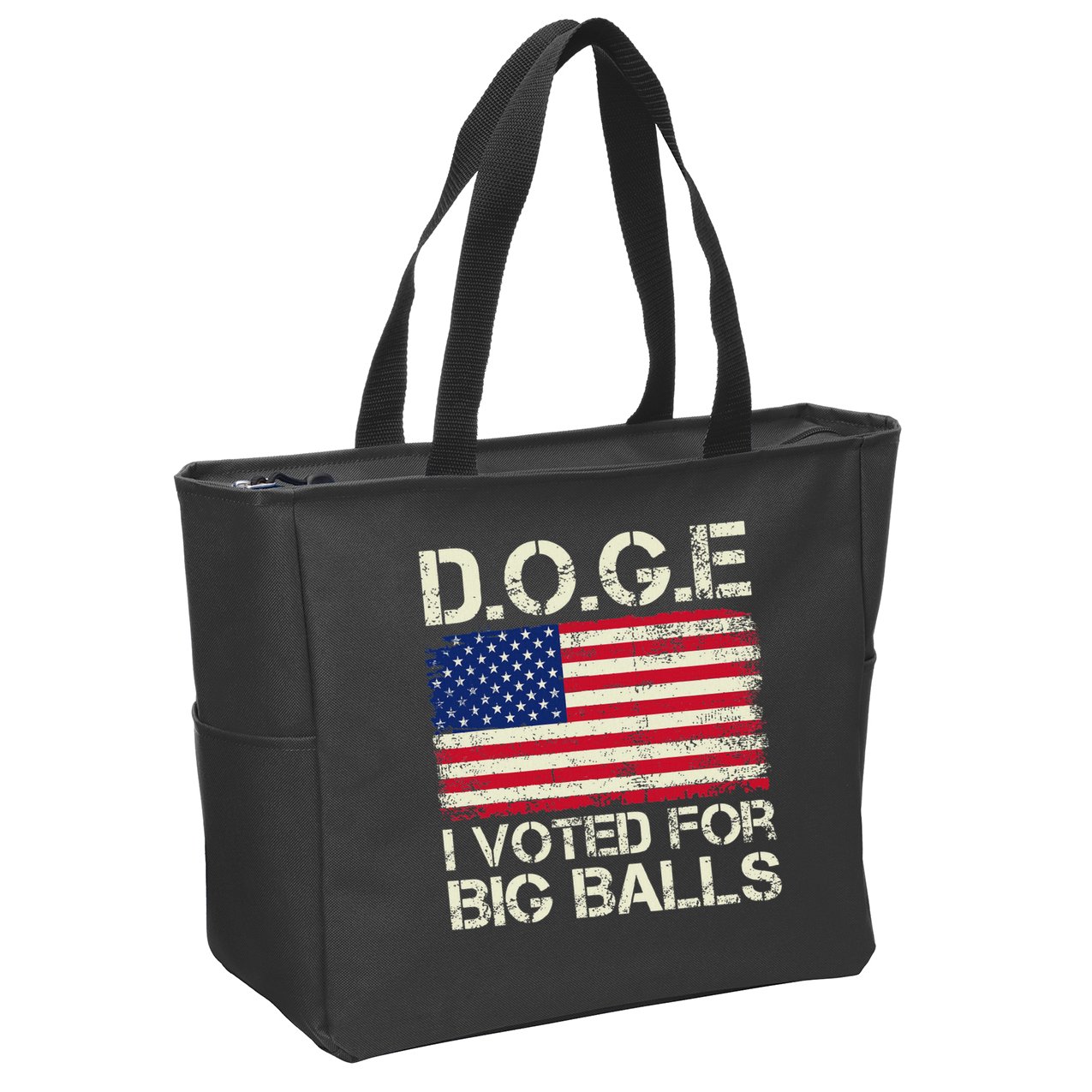 I Voted For Big Balls Doge Zip Tote Bag