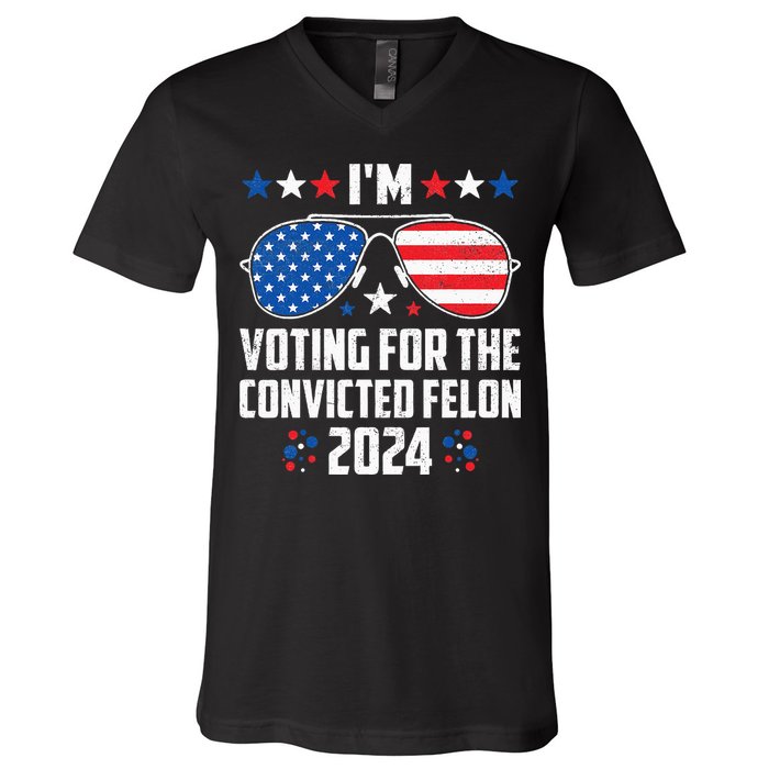 IM Voting Felon 2024 Voting For Felon Women Convicted Felon V-Neck T-Shirt