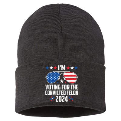 IM Voting Felon 2024 Voting For Felon Women Convicted Felon Sustainable Knit Beanie