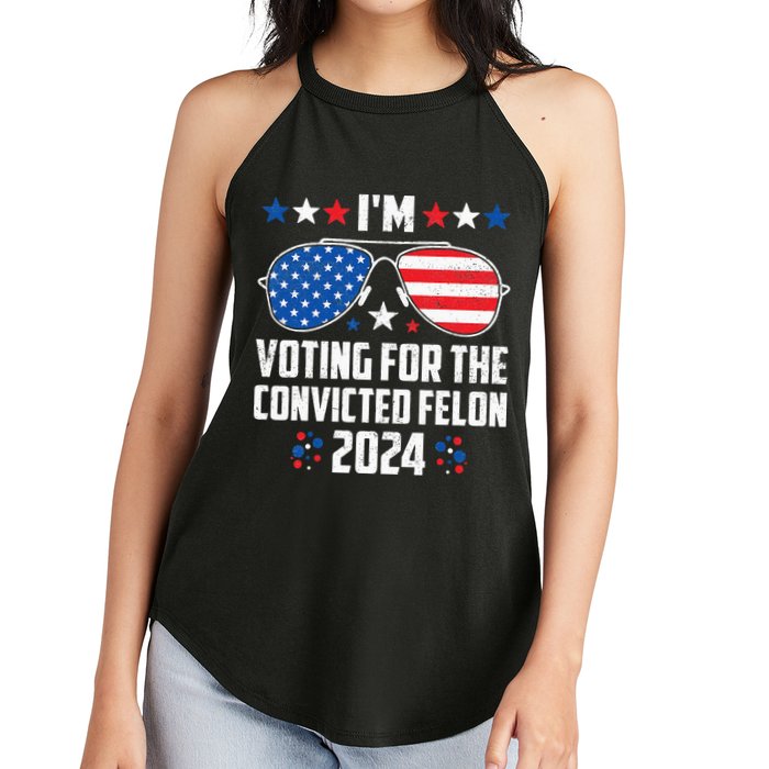 IM Voting Felon 2024 Voting For Felon Women Convicted Felon Women's Perfect Tri Rocker Tank