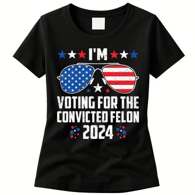 IM Voting Felon 2024 Voting For Felon Women Convicted Felon Womens T-Shirt