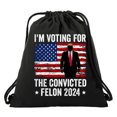i am Voting For The Convicted Felon 2024 Drawstring Bag
