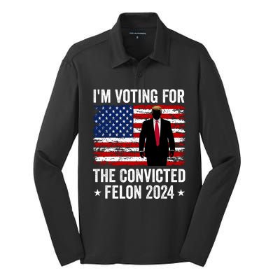 i am Voting For The Convicted Felon 2024 Silk Touch Performance Long Sleeve Polo