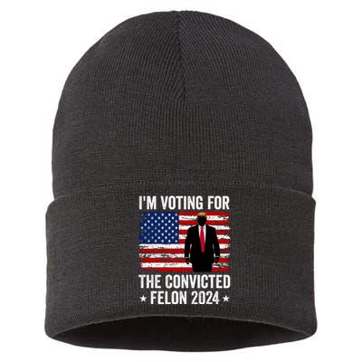 i am Voting For The Convicted Felon 2024 Sustainable Knit Beanie