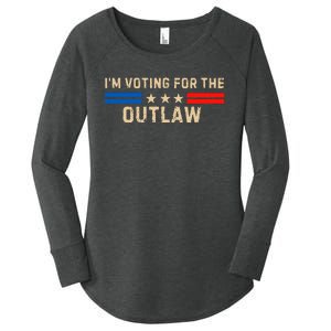 IM Voting For The Outlaw 2024 Cool Women's Perfect Tri Tunic Long Sleeve Shirt