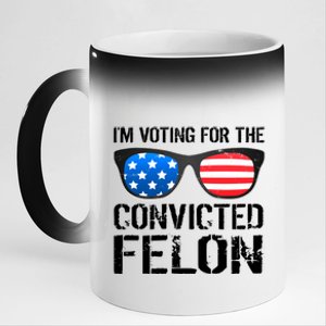 IM Voting For The Convicted Felon Pro Trump 2024 11oz Black Color Changing Mug