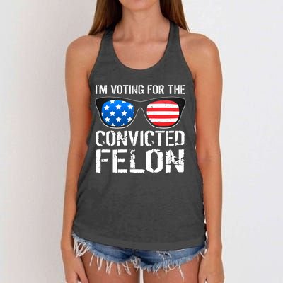 IM Voting For The Convicted Felon Pro Trump 2024 Women's Knotted Racerback Tank