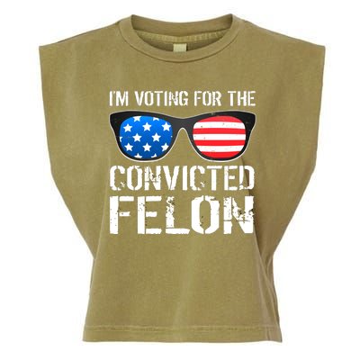 IM Voting For The Convicted Felon Pro Trump 2024 Garment-Dyed Women's Muscle Tee