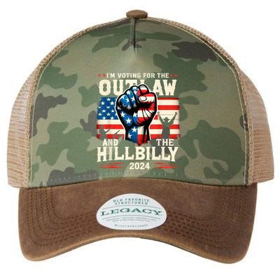 IM Voting For The Outlaw And The Hillbilly 2024 Us Flag Legacy Tie Dye Trucker Hat
