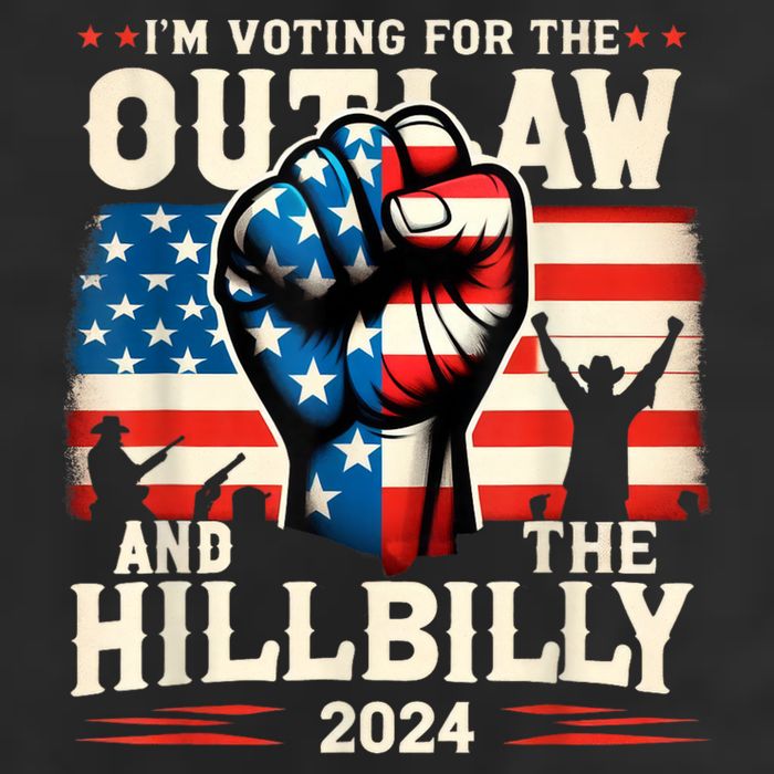 IM Voting For The Outlaw And The Hillbilly 2024 Us Flag Cool Comfort Performance Bucket Hat
