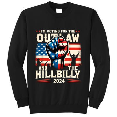 IM Voting For The Outlaw And The Hillbilly 2024 Us Flag Sweatshirt
