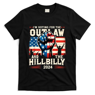 IM Voting For The Outlaw And The Hillbilly 2024 Us Flag T-Shirt