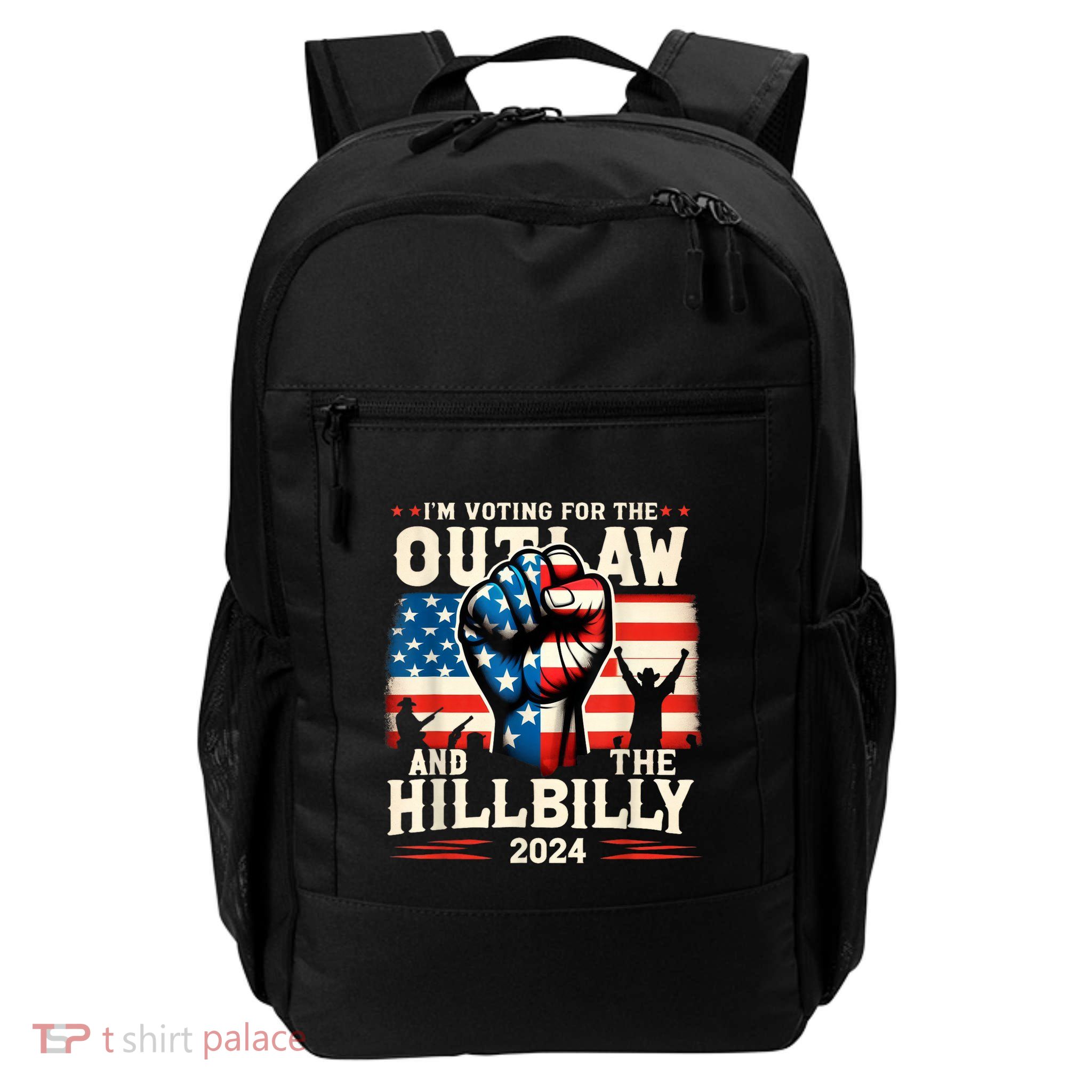 IM Voting For The Outlaw And The Hillbilly 2024 Us Flag Backpack