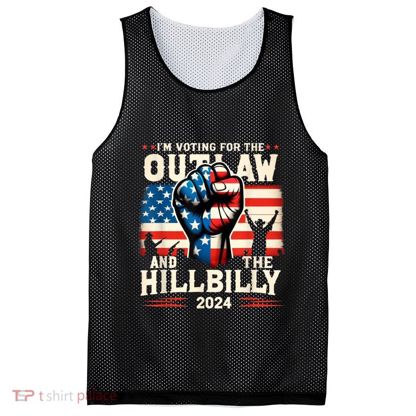 IM Voting For The Outlaw And The Hillbilly 2024 Us Flag Mesh Reversible Basketball Jersey Tank