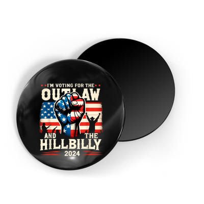 IM Voting For The Outlaw And The Hillbilly 2024 Us Flag Magnet