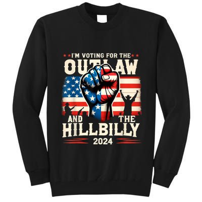 IM Voting For The Outlaw And The Hillbilly 2024 Us Flag Tall Sweatshirt