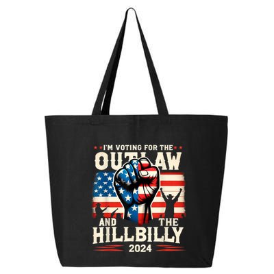 IM Voting For The Outlaw And The Hillbilly 2024 Us Flag 25L Jumbo Tote