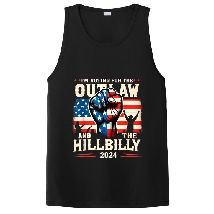 IM Voting For The Outlaw And The Hillbilly 2024 Us Flag PosiCharge Competitor Tank