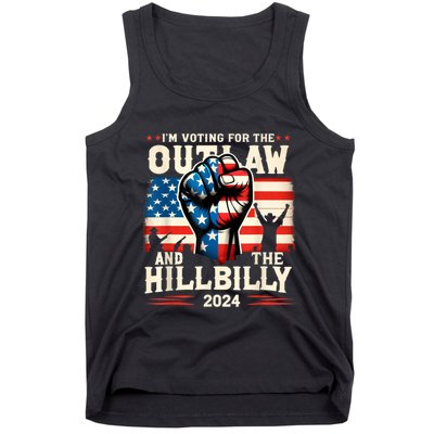 IM Voting For The Outlaw And The Hillbilly 2024 Us Flag Tank Top
