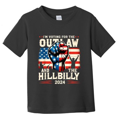 IM Voting For The Outlaw And The Hillbilly 2024 Us Flag Toddler T-Shirt