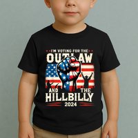IM Voting For The Outlaw And The Hillbilly 2024 Us Flag Toddler T-Shirt