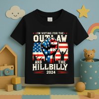 IM Voting For The Outlaw And The Hillbilly 2024 Us Flag Toddler T-Shirt