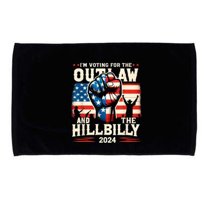 IM Voting For The Outlaw And The Hillbilly 2024 Us Flag Microfiber Hand Towel