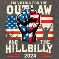 IM Voting For The Outlaw And The Hillbilly 2024 Us Flag Cotton Canvas Backpack