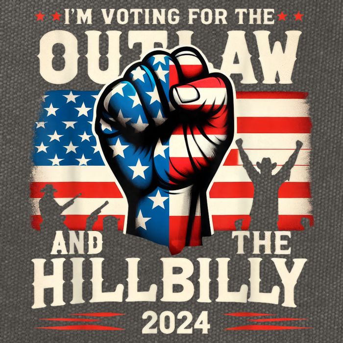 IM Voting For The Outlaw And The Hillbilly 2024 Us Flag Cotton Canvas Backpack